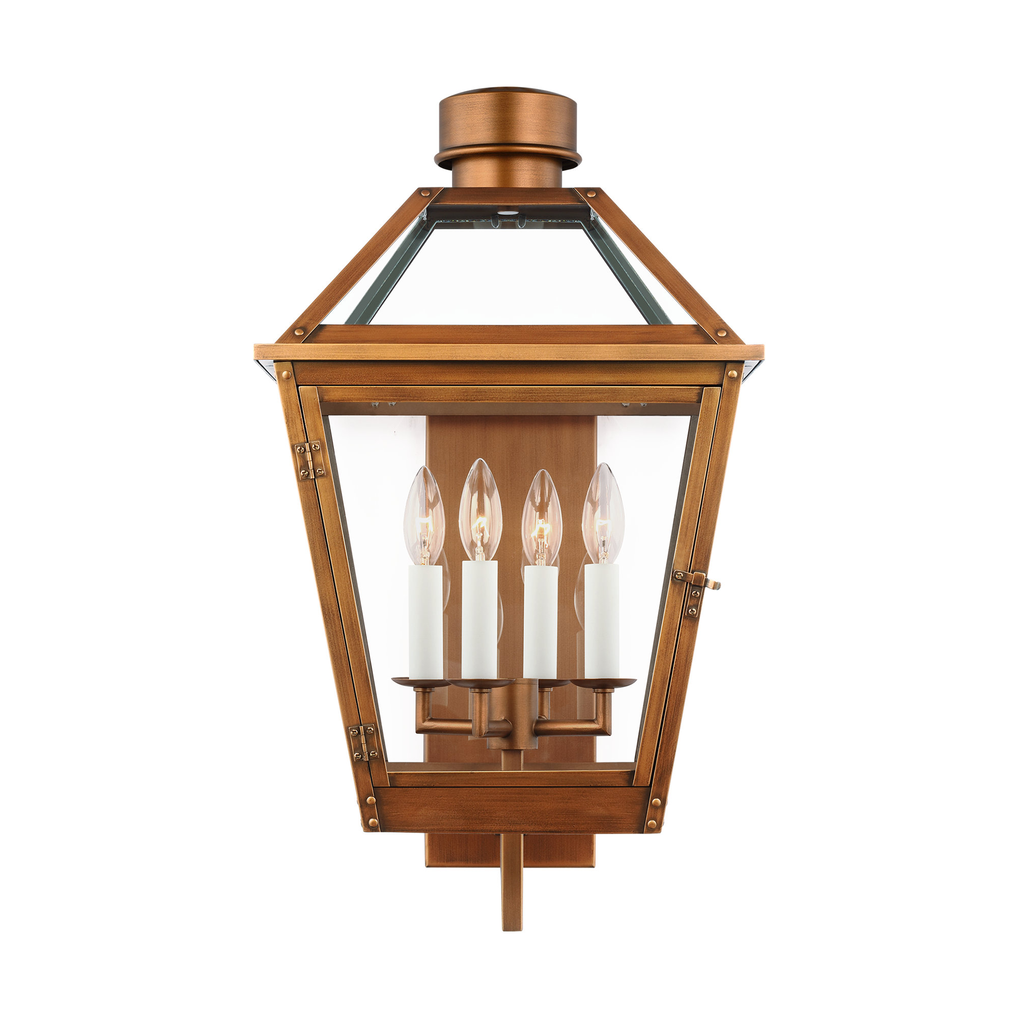 4 Light Empire Outdoor Composite Wall Light, Natural Copper, 24.5" H x 13.75" W x 14.5" D