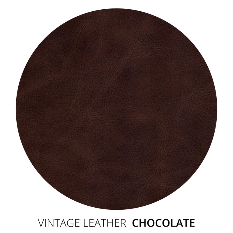 Horatio Camelback Taper Curved-Arm Sofa, Vintage Leather Chocolate, 33" H x 108" W x 36" D, Weathered