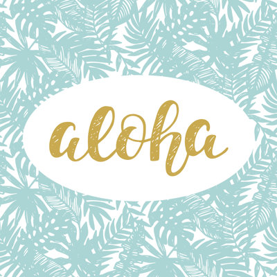 Aloha Summer Lettering 1 Piece Wrapped Canvas Wall Art