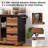 55.5" Farmhouse Kitchen Island With Drop Leaf, Kitchen Storage Island With Barn Door, Power Outlet, Rolling Kitchen Cart On Wheels With Spice Rack, For Home, Kitchen, Dining Room-693877459
