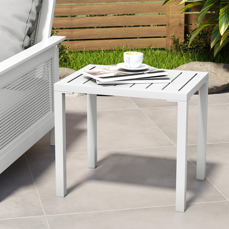Bridgitte Aluminum Side Table, White