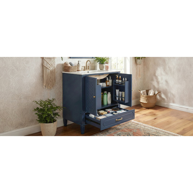 Meuble-lavabo 30 po avec lavabo style rétro