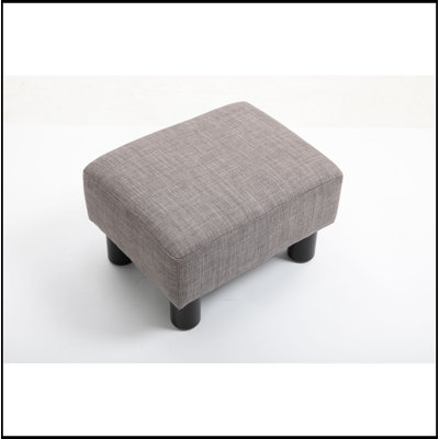 Stylish Ottoman Foot Rest With Linen Fabric And Plastic Legs For Living Room Comfort