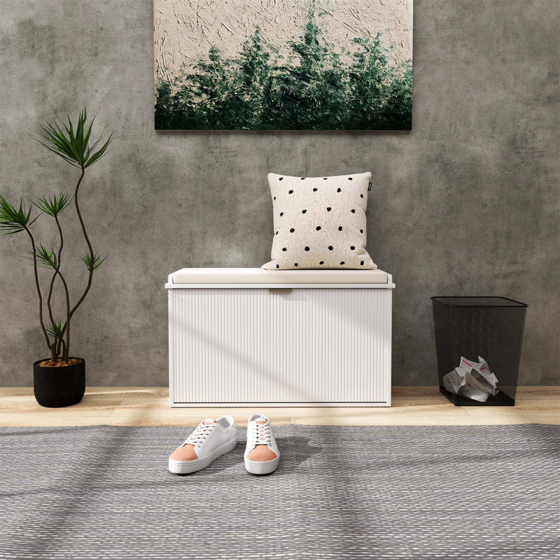 Shoe Storage Bench, 47cm H x 80cm W x 26cm D, White