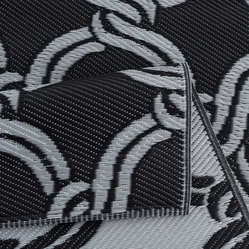 Tapis intérieur / extérieur noir Balal, Rectangle 6 pi x 9 pi