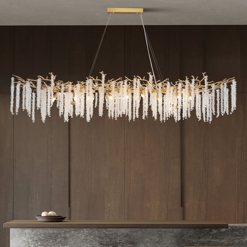 Lustres en cristal Erdenheim, Doré, H 15,7 po x l 60 po x P 16,2 po