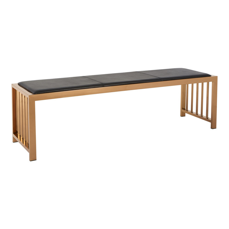 Tillar Genuine Leather Upholstered Bench
