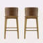 Tabouret de bar d'intérieur en bois, finition noyer, ensemble de 2