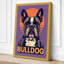 Bulldog with Sun Modern - Wrapped Canvas-57021655-57021658