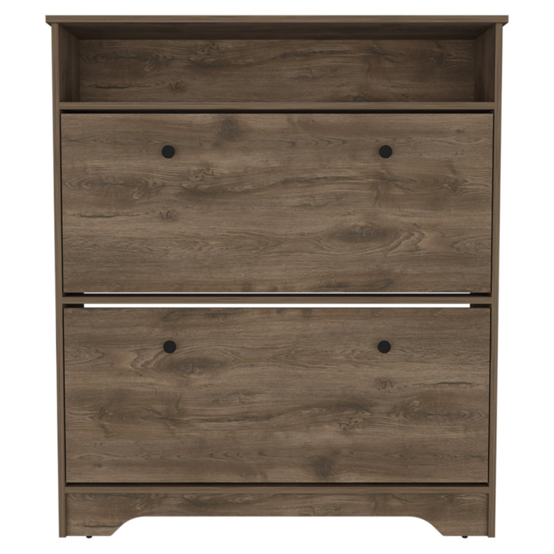 Range-chaussures, plateau supérieur, une tablette ouverte, deux tablettes extensibles, Brun