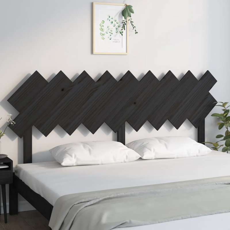 Solid Wood Headboard, Black, 178 x 80.5 cm