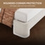 Structure de lit rembourrée avec tête de lit et ports USB, conception en nuage, aucun sommier nécessaire, blanc crème-396298051-424805972