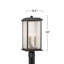 Riam - Lampadaire d'extérieur 3 lumières - Noir avec accent laiton - Abat-jour verrerie pluie