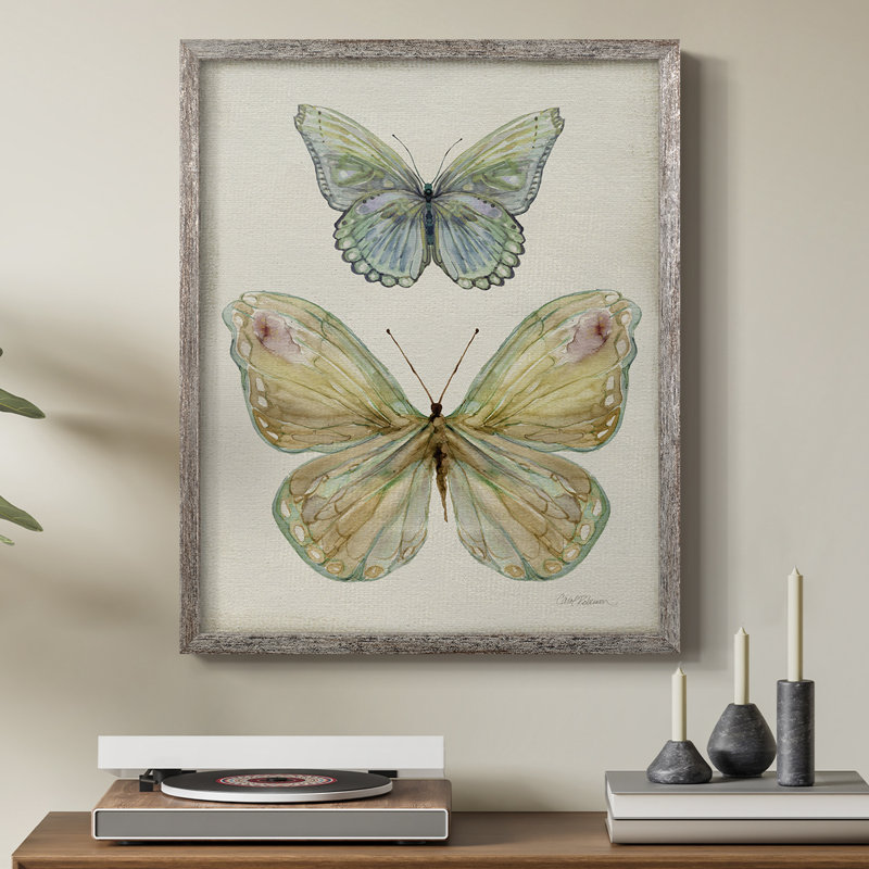 «Botanical Butterfly II», reproduction encadrée - bois massif, H 21 po x l 17 po