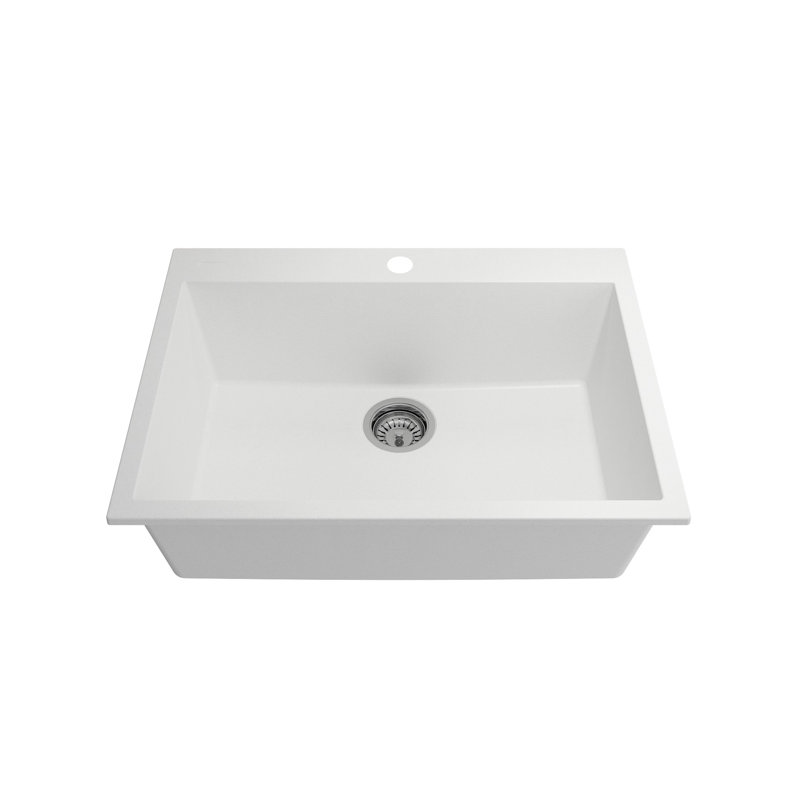 Campino Single Basin Kitchen Sink, 8" H x 20" W x 27" L