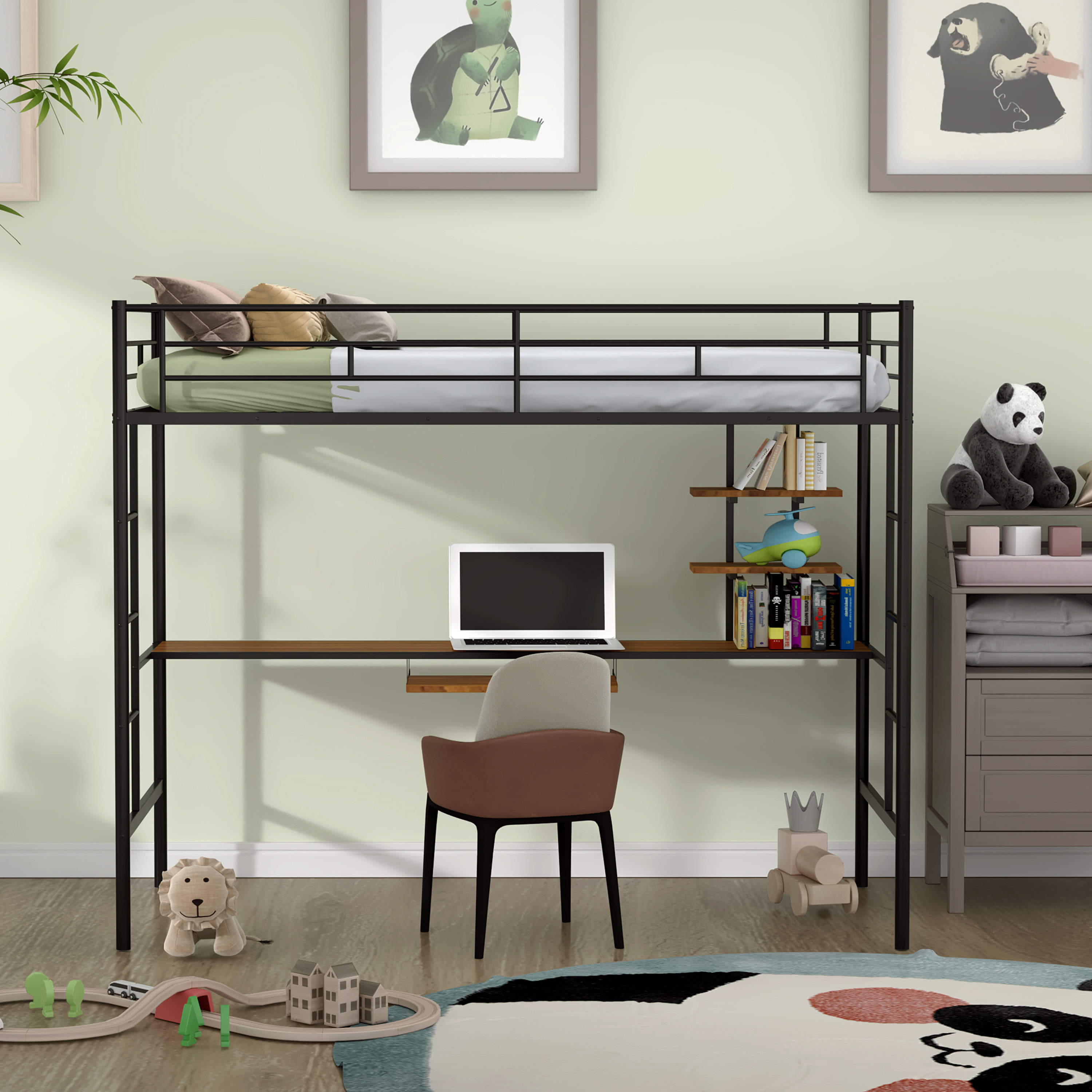 Mason & Marbles Rumill Twin Loft Bed with Built-in-Desk by Mason ...