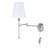 1-Light Brushed Nickel Plug-In Swing Arm Wall Lamp with Fabric Shade and 72 in. Cord