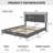 Bedroom Queen Size Platform Bed Luxury Upholstered Neutral Gray Velvet Bed Frame with Tufted Headboard and Adjustable LED Lights