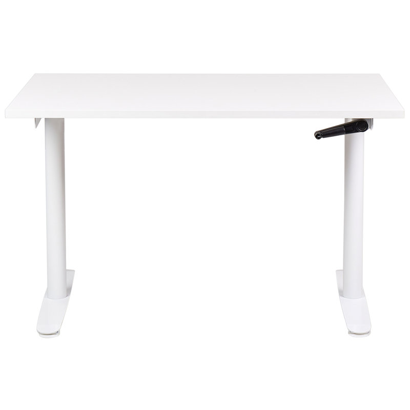 Amarianna Adjustable Metal Base Standing Desk, White, White, 119cm H x 120cm W x 72cm D