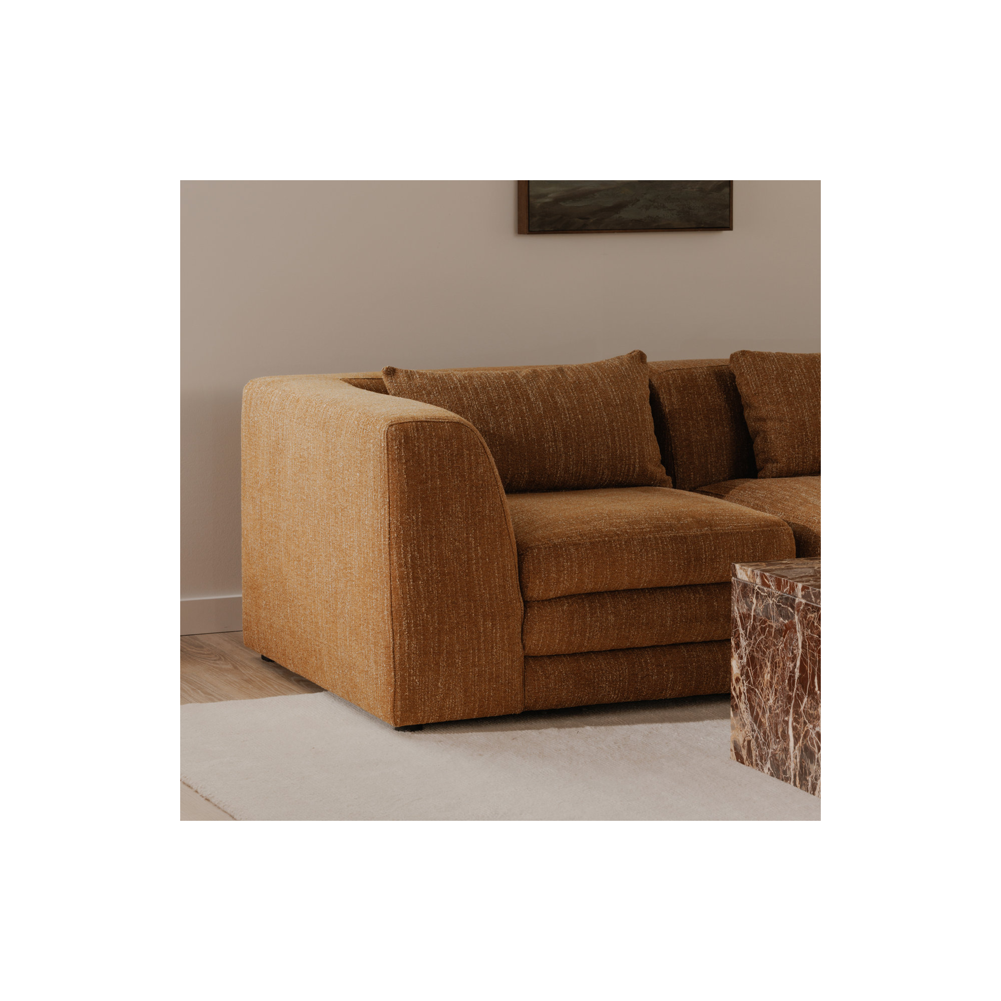 Donia Upholstered Accent Chair, Amber Glow Mustard Tweed