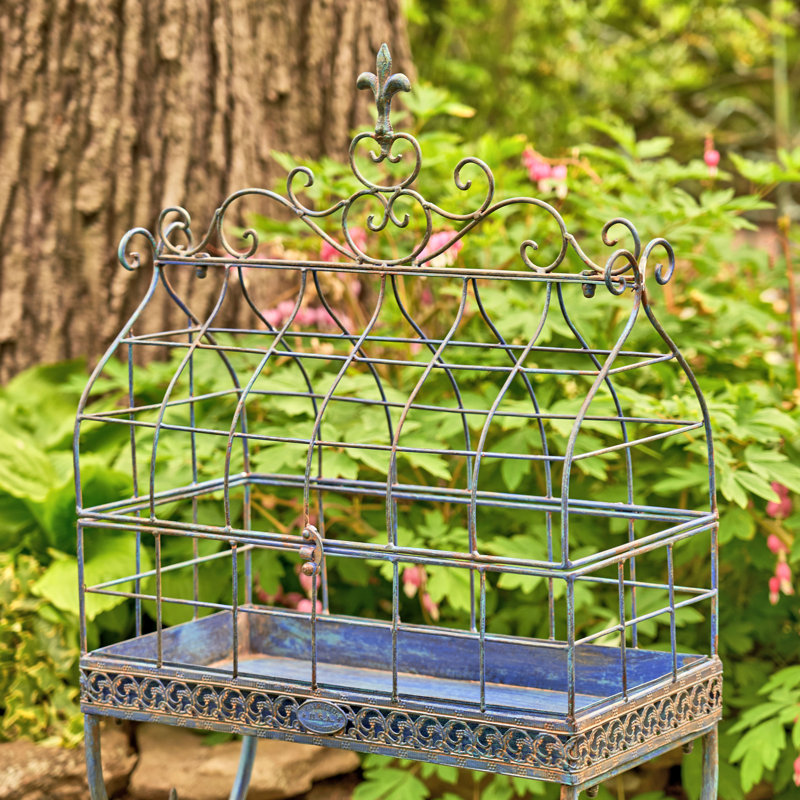 Giuliana Rectangular Multi-tiered Plant Stand, Antique Blue