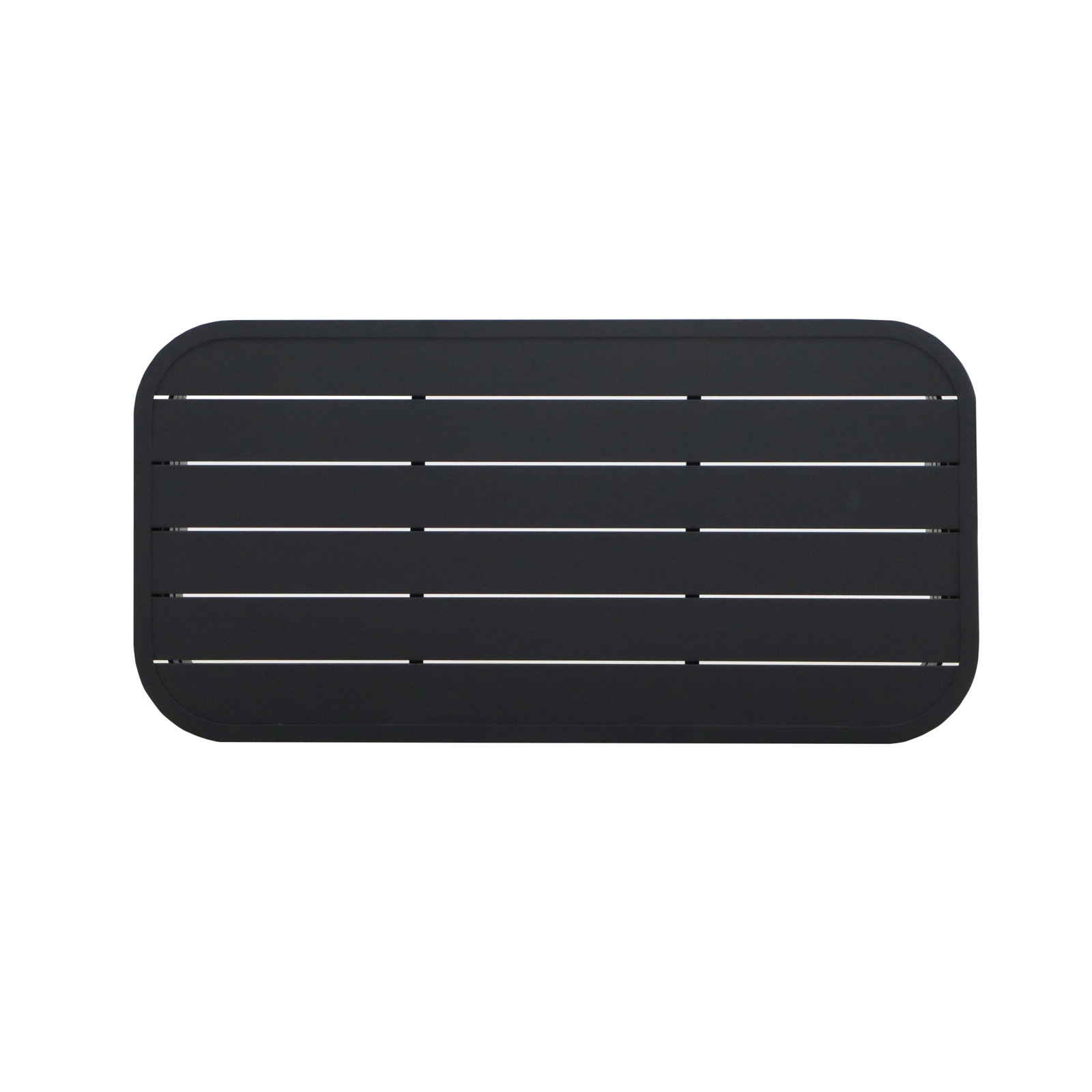 Ari 47" Aluminum Outdoor Coffee Table, Black, Aluminum