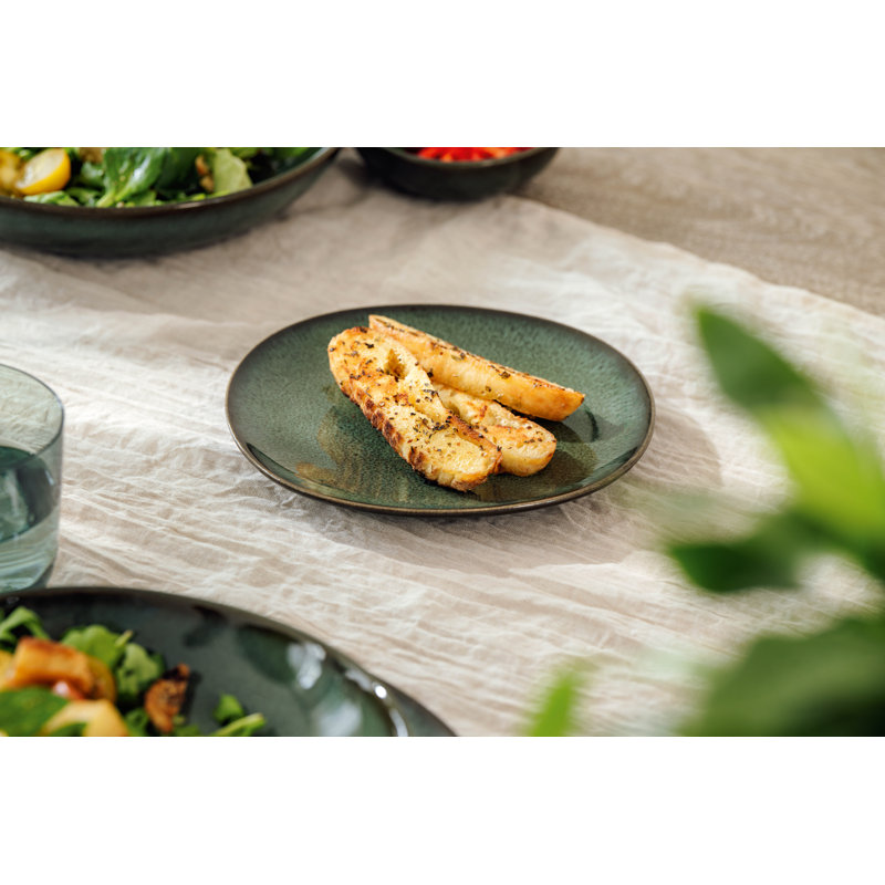 Assiette à pain Villeroy & Boch Lave Vert, faïence de porcelaine de qualité supérieure, aspect fait à la main et glacis réactif, 6,75 po de diamètre, va au lave-vaisselle et au micro-ondes, vert