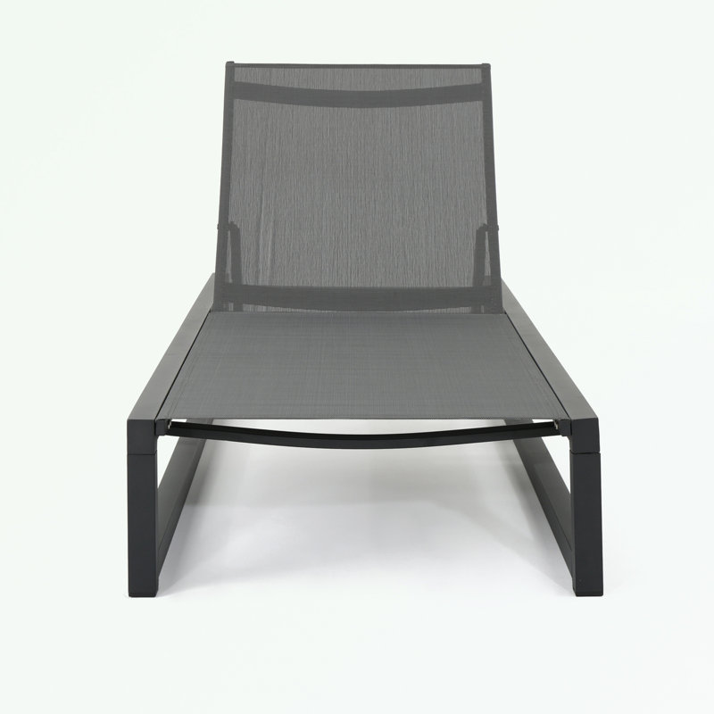 metal frame Chaise Lounge with adjustable back, Black