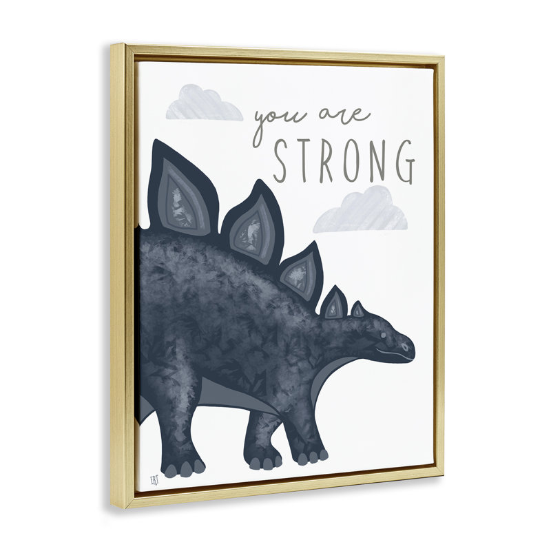 Cadre flottant You Are Strong Dinosaur, conception par Elizabeth Tyndall, Cadre flottant métallique doré, H 21 po x l 17 po