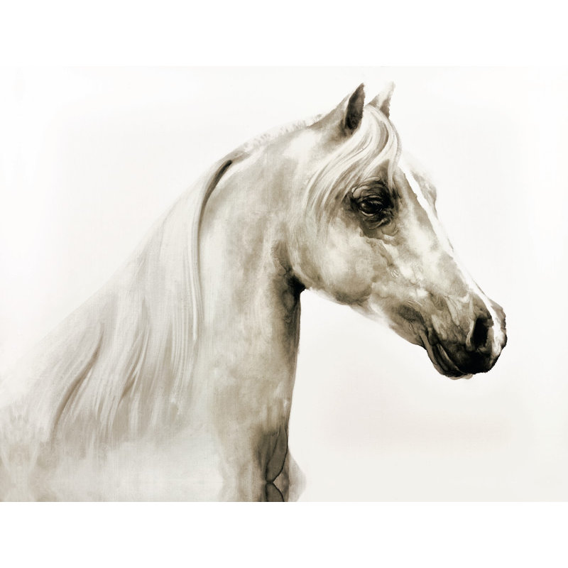 « white cheval iii », reproduction de peinture à l’huile sur toile tendue