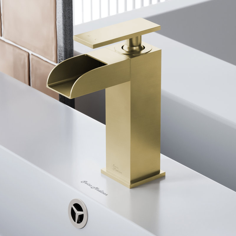 Concorde Single Hole, Single-Handle, Waterfall Bathroom Faucet, Brushed Gold