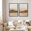«Abstract Landscape Neutral Watercolor Brown Mountain», reproduction d'art sur toile encadrée 2 pièces-91069604-91069606