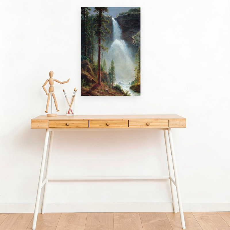 Nevada Falls classique rustique serein serein arbre pin, paysage, impression d'art mural, 18" H x 12" W