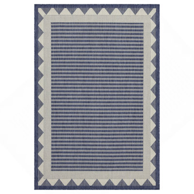 Blue 5 Ft. 3 In. X 7 Ft. 3 In. Indoor/Outdoor Area Rug