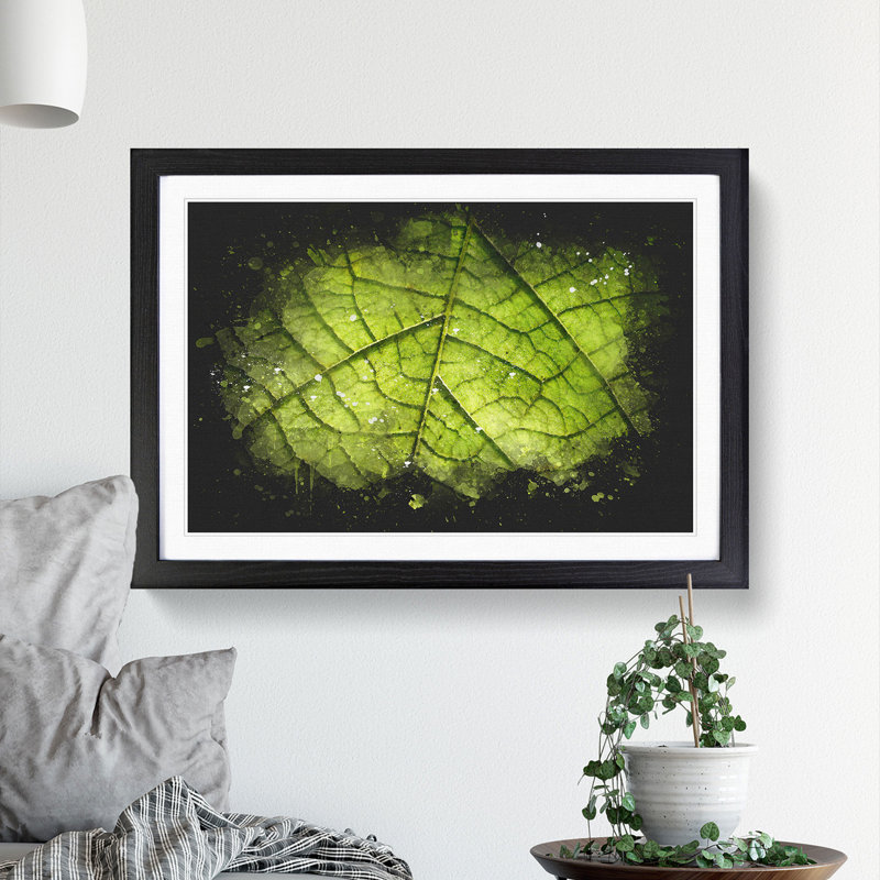 Leaf Roads Paint Splash - Picture Frame Graphic Art, 33cm H x 45cm W x 2cm D, Black Framed