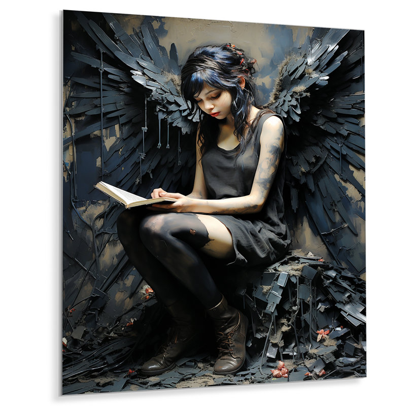 Angel Wings Rebel Street Art I - Art mural en métal Pop Art, H 20 po x l 12 po x P 1 po