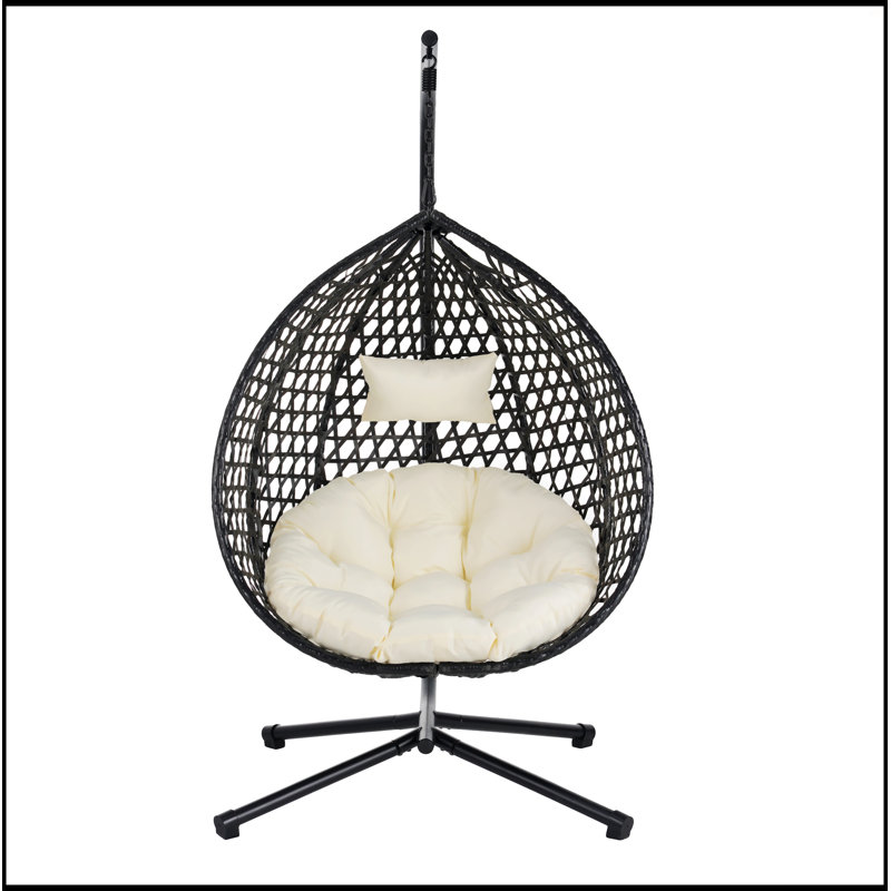 Fauteuil à œufs suspendu polyvalent, Beige, Noir, noir, noir, noir