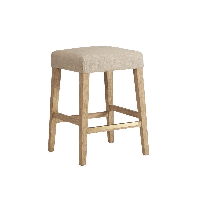Tabouret de comptoir rembourré American Heritage - siège en lin sable Sahara