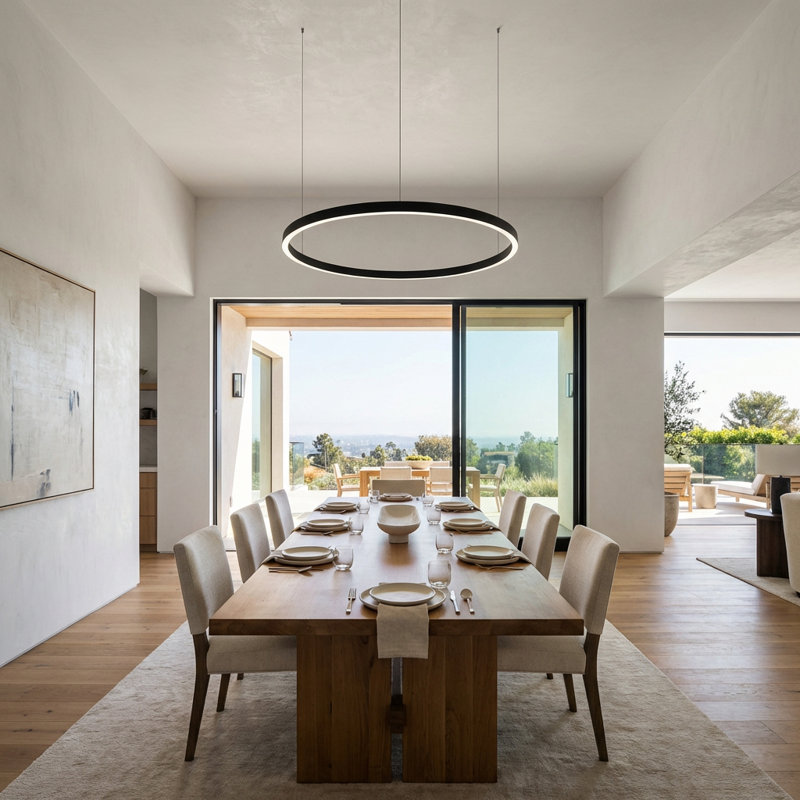 Circular 2 - Light Chandelier, Black, 3000K, Black