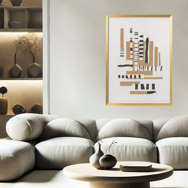 Abstract "Tapestry of Lines #2" Framed Print Wall Art, 20" H x 16" W