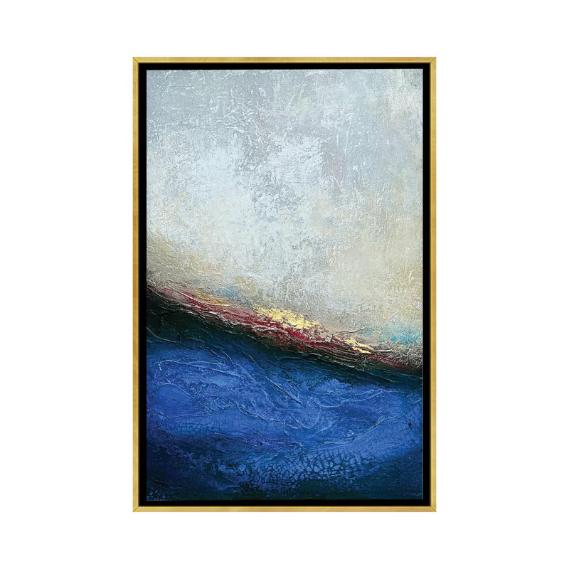 «Slate Wave» par Spell rebond Fine Art - impression, Toile encadrée d'or, H 26 po x l 18 po x 1,5 po, Pas de tapis