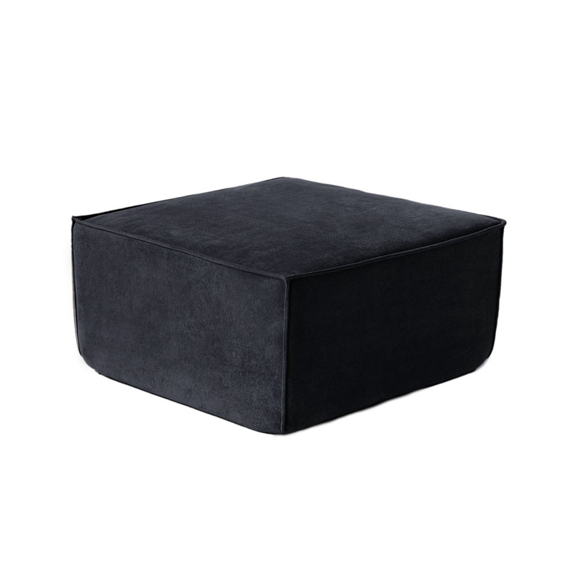 Canapé modulaire rembourré avec repose-pieds, Noir