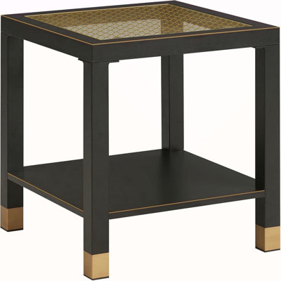 Square Side Table With Shelf