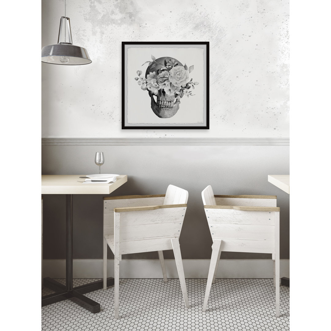 Roses And Skull - Picture Frame Painting Print