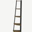 Retro walnut wood 5-tier corner bookshelf