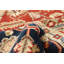 Tapis décoratif en laine de conception unique 8 pi 9 po x 11 pi 8 po Deyadira noué à la main en laine orange/bleu marine/crème