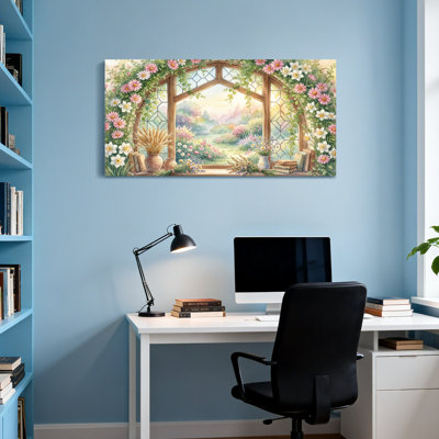 Plants & Flowers Floral Window Garden View Nature Scene Art Print