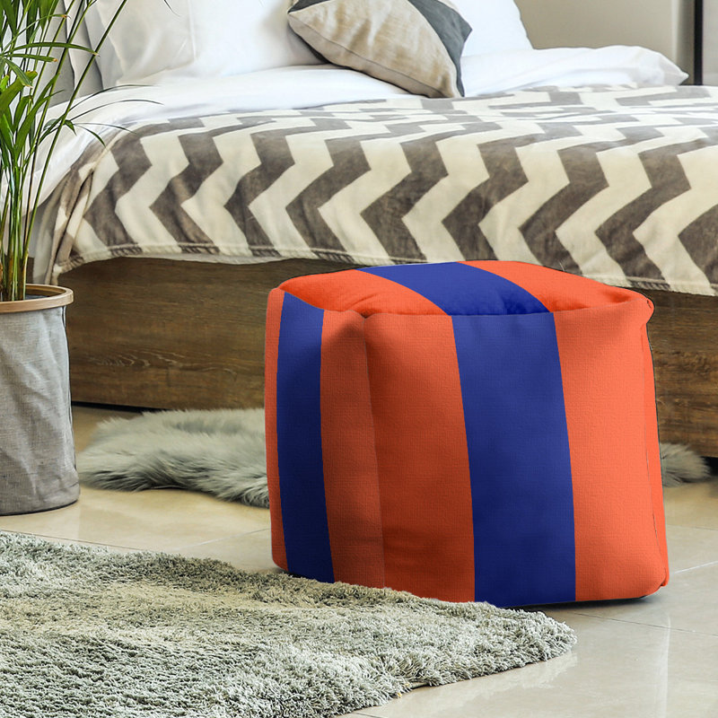 Repose-pieds cubique Tennessee, H 13 po x l 13 po x P 13 po, Mauve et orange