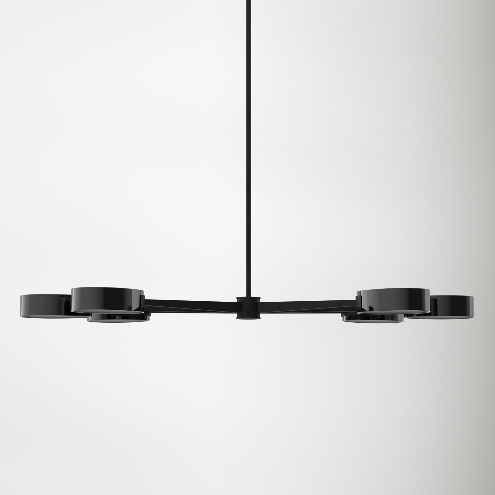 Sandiso 6 - Light Metal Dimmable Sputnik Chandelier, Carbide Black/Black Chrome