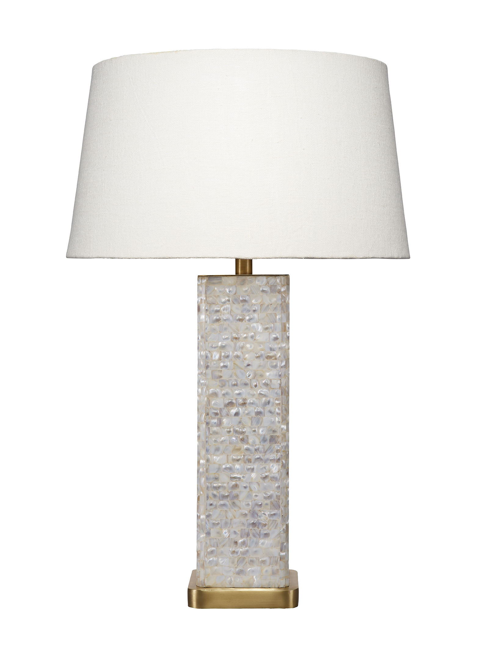 Jamie Young Company Preston Mother of Pearl Table Lamp with Linen Shade ...